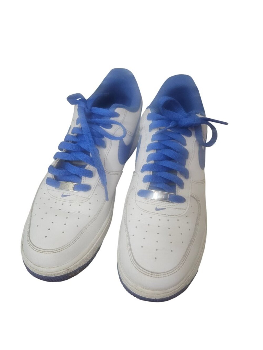 Nike Air Force 1 Low White & Royal Blue Mens Sneakers Size 10.5 - Classic Style